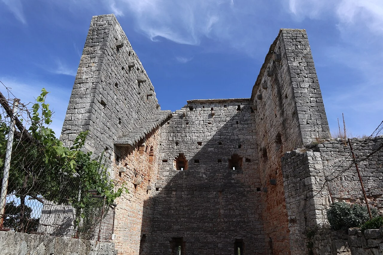 A stone tower in the historic walls of Sveti Lovreč